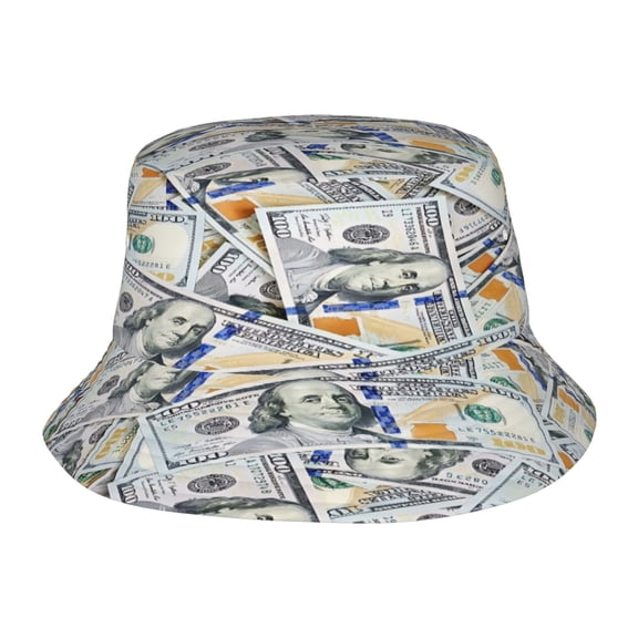 Money Bills Fisherman's Hat Lightweight and Breathable Sun Hat Suitable for Both Men and Women