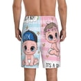 thumbnail image 3 of Bixox Men's Boy Girl printed lightweight casual shorts, soft sleep shorts with pockets., 3 of 7