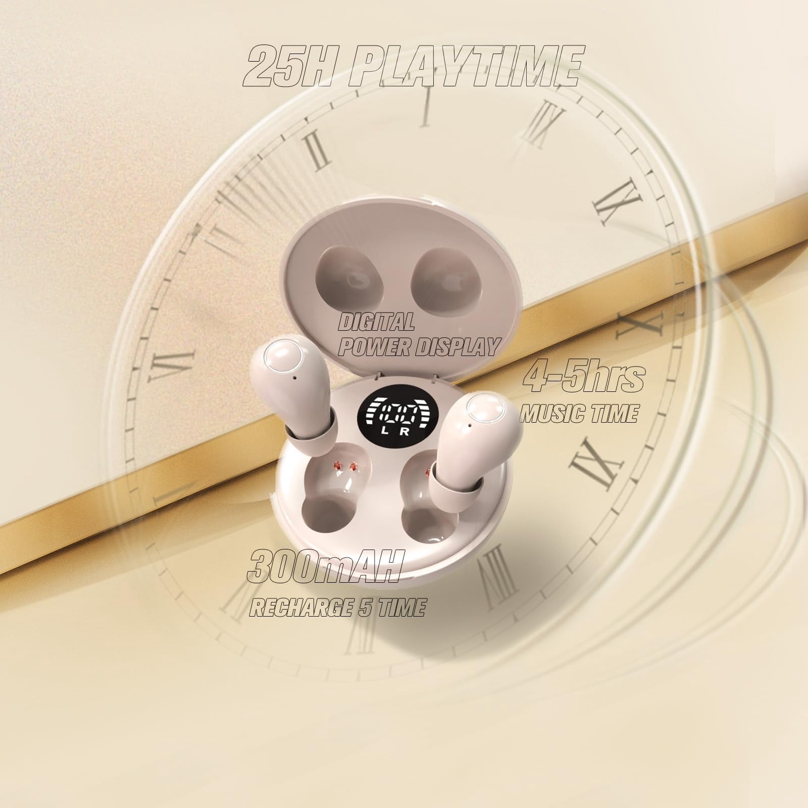 Small Mini Invisible Earbuds Wireless Bluetooth for Small Ears Low Profile Tiny Discreet Hidden Sleeping Earbuds for Work Sleep Ear Buds Invisible Headphones Buds