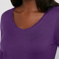 thumbnail image 4 of Hanes T-Shirt à Manches Longues Col en V pour Femmes , Splendeur Violette - Petit, 4 of 7
