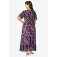 thumbnail image 2 of Roaman's Women's Plus Size Hand-Crinkled Flutter-Sleeve Maxi Dress, 2 of 4