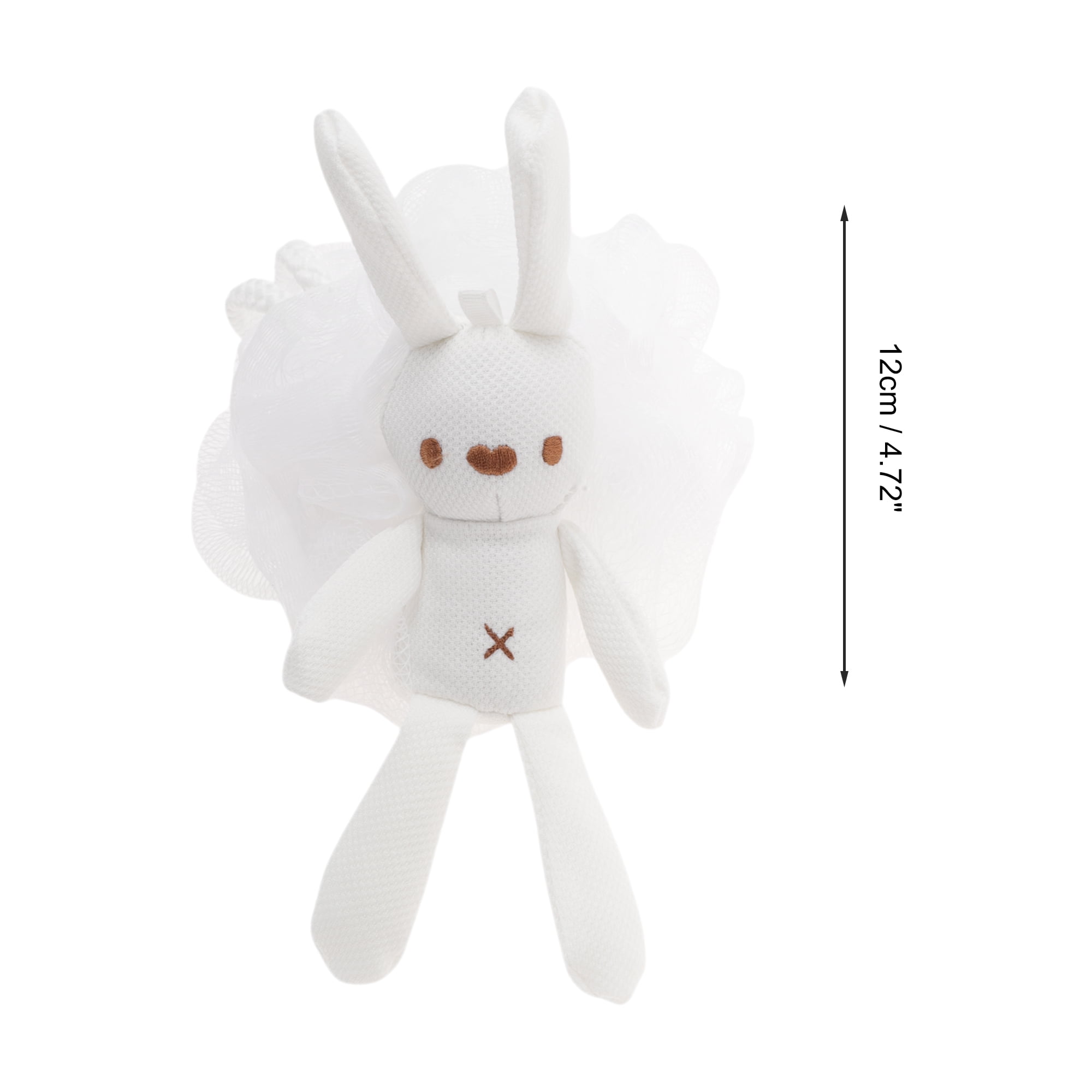 Unique Bargains 1pc Rabbit-shaped Bath Shower Loofah Sponge White