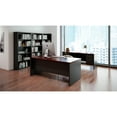 thumbnail image 6 of Hirsh Executive Office Modular Double Pedestal File Office Desk, 36 inch D x 72 inch W, Charcoal/Mahogany, 6 of 12
