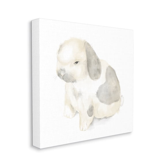 Stupell Industries Adorable Baby Bunny Soft Grey Beige Illustration Canvas Wall Art, 24 x 24, Design by Daphne Polselli