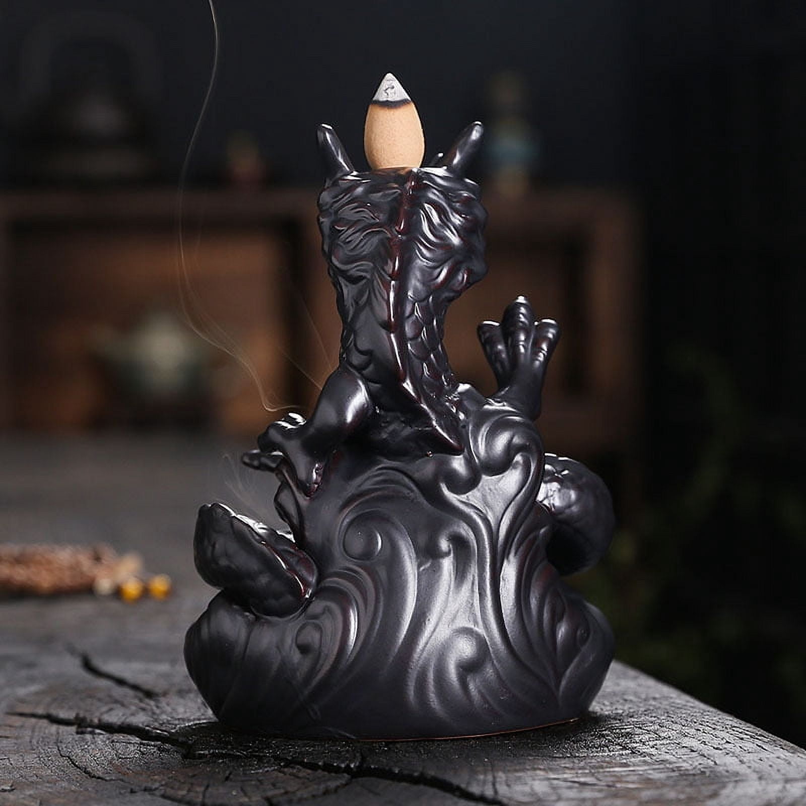 Ceramic Backflow Incense Burner Creative Chinese Dragon Smoke Waterfall Reflow Incense Holder Handicraft Home Decorations