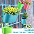 thumbnail image 5 of 12 Pcs Hanging Flower Pot Metal Iron Bucket Fence Hanging Planters 4 Pcs 5.5 x 10.6 Inch and 8 Pcs 3.7 x 3 Inch Fence Bucket Pots with Detachable Hook for Railing Fence Balcony Garden Yard, 5 of 6