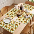 thumbnail image 5 of Sunflower Placemats Set of 6 Watercolor Summer Botanical Yellow Place Mats Indoor Wipeable Table Mats Washable Cloth Dining Table Placemats for Kitchen Holiday Party Home Decor 13x19 Inch, 5 of 9