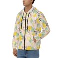thumbnail image 3 of Wukai Lemon Leaves Print Men's Zip-Up Hoodie,Fleece Full-Zip Hoodie for Men, Hooded Sweatshirt-Medium, 3 of 5