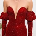 thumbnail image 6 of Sequin Dress, Deep V Neck Off Shoulder Bodycon Cocktail Dress for Women, Party and Evening Wear, 6 of 8