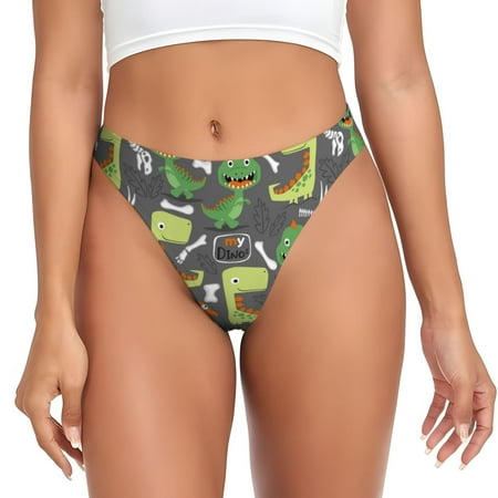 Sigee Cartoon Dinosaurs (2) for Women s G-String Panty  Low Rise  Soft Lace Perfect for Everyday Wear or Special Occasions-XX-Large