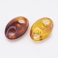 thumbnail image 2 of Acrylic Links Imitation Amber Oval Dark Orange 33x22x9.5mm Hole: 6mm about 155pcs/500g, 2 of 2