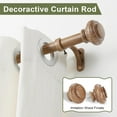 thumbnail image 6 of 72-144 Inches Curtain Rods for Window, Vimayta 1 Inch Diameter Drapery Rod with Resin Finials, Ideal Adjustable Heavy Duty Single Curtains Rod for Bedroom, Living Room Decoration, Brown Wood Grain, 6 of 11