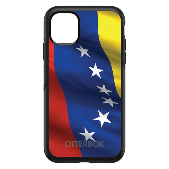 DistinctInk OtterBox Symmetry Custom Case for Apple iPhone 15 (6.1" Screen) - Show Your Love of Venezuela - Raised Bezel Screen Guard