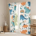 thumbnail image 3 of Feelyou Cartoon Dinosaur Boys Blackout Curtains Set of 2 (52x84 Each), Jungle Leaf Botanical Window Curtains, Kawaii Rainbow Print Curtains and Drapes, Black Out Curtains Decor, 3 of 6