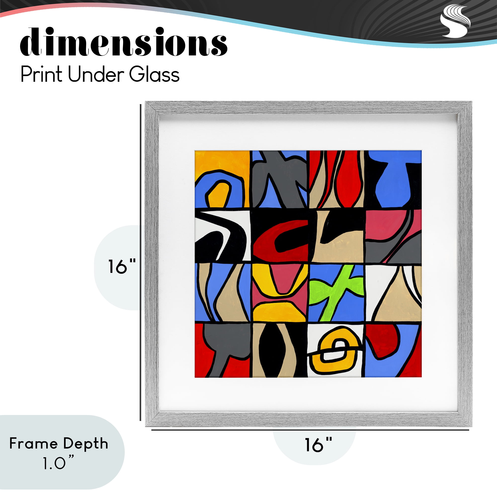 Stupell Industries Alternating Contrast Shapes Abstraction Gray Framed Print Under Glass, design by Ruth Fromstein