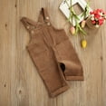 thumbnail image 6 of Argulvti Toddler Baby Corduroy Suspender Rompers Solid Color Adjustable Strap Pockets Overalls Button Trousers, 6 of 7