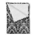 thumbnail image 2 of Baroque Soft Flannel Fleece Blanket, Vintage Lace Style Pattern of Antique Victorian Motifs Renaissance Influences, Cozy Plush for Indoor and Outdoor Use, 50" x 60", Black and White, by Ambesonne, 2 of 5
