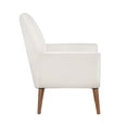 thumbnail image 4 of Accera Mid-Century Sea Oat Cream Velvet Arm Chair with Brown Solid Wood Legs, 4 of 9