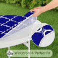thumbnail image 5 of 44in Round Tablecloth with Elastic Edge, Waterproof Fitted Table Cover for 36-44" Tables, Boho Theme Polyester Reusable Table Cloths Wipe Clean for Picnic, Dining, Outdoor Use and Party Decor, 5 of 7