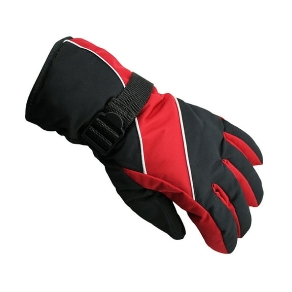 Men's Water Resistant Windproof Warm Adjustable Winter Sportswear Snowboard Ski Gloves Red