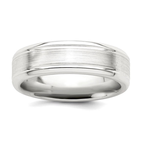 925 Sterling Silver Rhodium Plated 6mm Brushed Fancy Band Ring Size 9 Ring for Women and Men