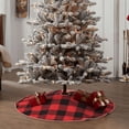 thumbnail image 4 of Sikiie Buffalo Plaid Red Black Nativity Christmas Tree Skirt, Jesus Christian Winter Holiday Tree Mat Decoration(30-48IN)36", 4 of 6