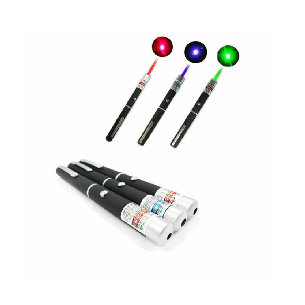 5MW High Power Laser Pointer,Green Blue Red Dot Laser Pointer Pen for Presentation 3PCS Three Colors Teaching Indicator 