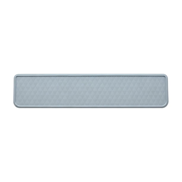 Alfombrilla de silicona para frigorífico, suave, antiderrames, impermeable, 68 x 16,5 x 1,5 cm Gris