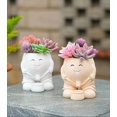 thumbnail image 4 of Planter RZOIKZOI, peculiar y linda cara sonriente, chico travieso, blanco, 4 of 6