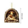 Sheep Window Display Rustic Hanging Nativity Ornament, 3.15 in Stone Arch Keepsake with ...