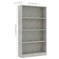 thumbnail image 4 of vidaXL 4-Tier Book Cabinet Concrete Grey 80x24x142 cm Engineered Wood, 4 of 5