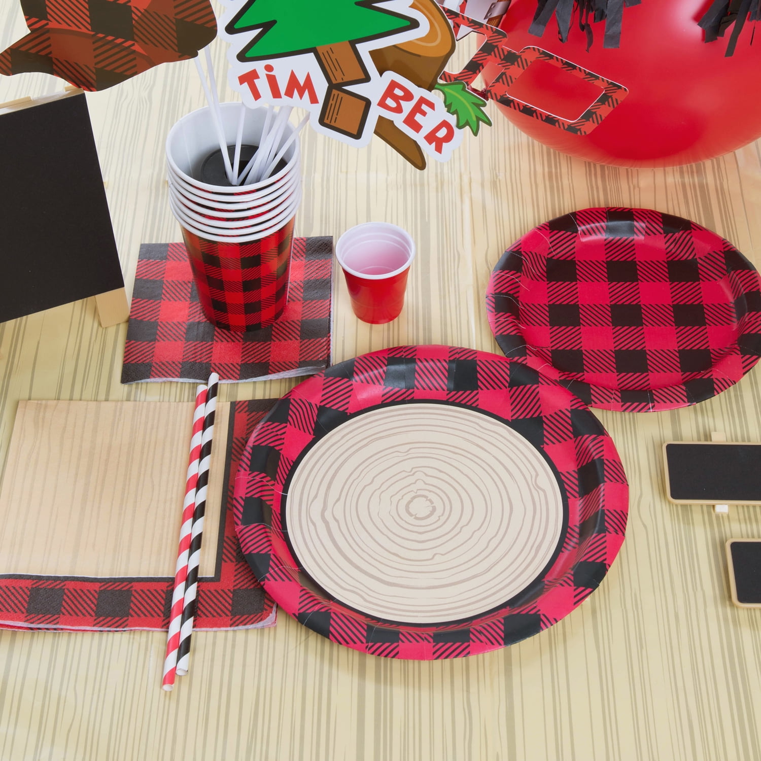 Buffalo Plaid Lumberjack Paper Beverage Napkins, 5in, 16ct