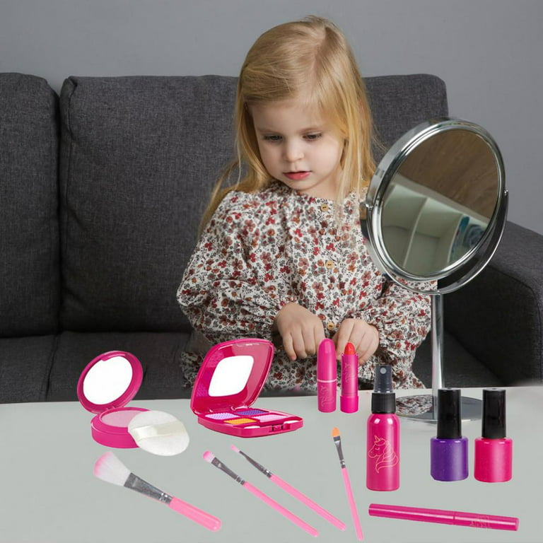  54 Pcs Kids Makeup Kit for Girls, Princess Real Washable  Pretend Play Cosmetic Set Toys with Mirror, Non-Toxic & Safe, Birthday Gifts  for 3 4 5 6 7 8 9 10