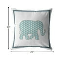 thumbnail image 5 of 20â€ Blue White Elephant Indoor Outdoor Zippered Throw Pillow, 5 of 5
