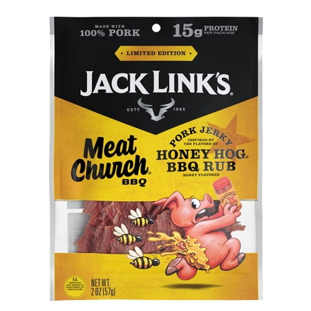 Jack Link's & Meat Church Honey Hog BBQ Pork Jerky, 2 Ounce