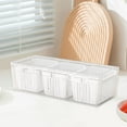 thumbnail image 6 of CoudarTitie Divided Serving Tray Refrigerator Organizer Bin with Lid, Food Storage Container White, 6 of 9