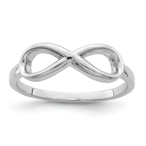 Solid 925 Sterling Silver Infinity Love Knot Symbol Ring Band Size 7