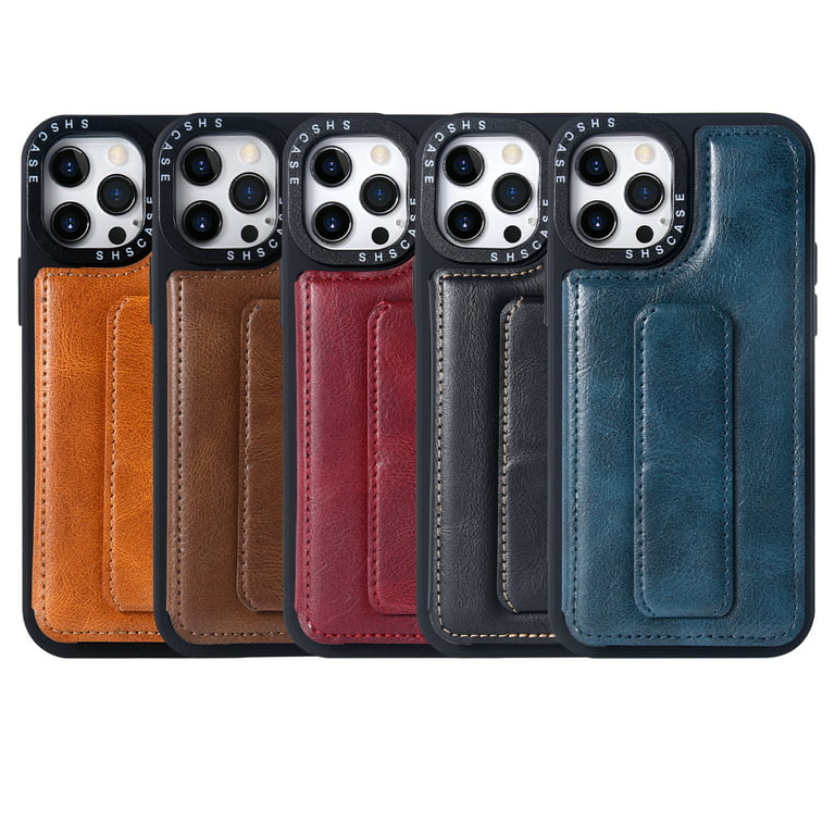 Black Leather Magnetic Wallet Case for iPhone 14 Pro MAX (6.7