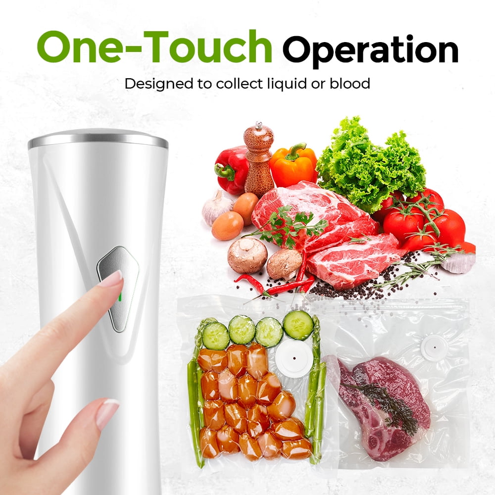 Compact Vacuum Sealer for Food Sealer, Handheld Portable Vacuum Sealer Machine with 30 Reusable Bags for Food Storage, Rechargeable Food Vacuum Sealing for Kitchen Travel Fridge Meal Prep