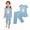 Blue, variant on Kids Short Sets Boys Girls Summer Outfit Set Printed Round Neck Tight Shirt T-Shirt and Shorts Set Blue Size 4 Years