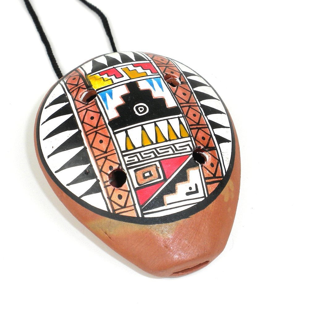 Global Crafts Handmade Traditional Ceramic Ocarina Necklace (Peru), Clay Ocarina From USA