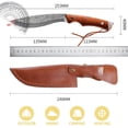 thumbnail image 6 of Hunting Knife Plys Fixed Blade Outdoor Knife with Leather Sheath, Wood Handle, #WTZZ37, 6 of 6
