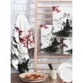 thumbnail image 2 of Chinese Mountain Kitchen Dish Towels for Drying Dishes Set of 2, Landscape Painting Red Plum Flowers Waffle Weave Microfiber Hand Tea Bathroom Towels Quick Dry & Absorbent Towel 15.7x23.6, 2 of 7