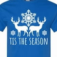 thumbnail image 4 of Inktastic Tis the Season White Reindeer Silhouette and Snowflakes T-Shirt, 4 of 5