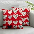 thumbnail image 3 of TIAOTIAOHOU Valentine Pillow Cover Love Heart Red Decorative Throw Pillow Cover Valentine's Day Wedding Anniversary Holiday Decor Cushion Cover For Couch Sofa, 3 of 5
