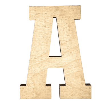18" Tall Birch Plywood Letter A | 1/4" Thick | Krafty Supply Letters | RockTimes