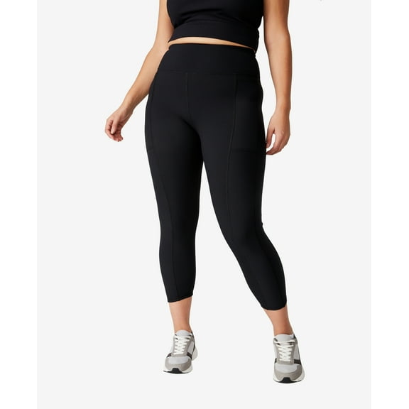 COTTON ON Women's Active Rib Pocket 7/8 Leggings Black Size 12W