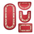 thumbnail image 2 of PoyoKee 4pcs Bathroom Rugs, 47" x 19.6" Rose Floral Absorbent Bath Mat, Non Slide Washable Rugs for Bedroom Shower Toilet Tub, Room Decor, Red, 2 of 7