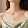 thumbnail image 6 of AOBOCO Christmas Gifts for Women, Gold Locket Necklace Sunflower Heart Locket with Natural Turquoise Pictures Necklace Photo Locket Necklace Personalized Jewelry Gifts for Women, 6 of 6
