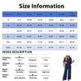 thumbnail image 3 of 2 Piece Lounge Set Women Vacation Dressy Outfits 3/4 Sleeve V Neck T Shirt & Wide Leg Pants Sets Cozy Cruise Clothes, 3 of 6